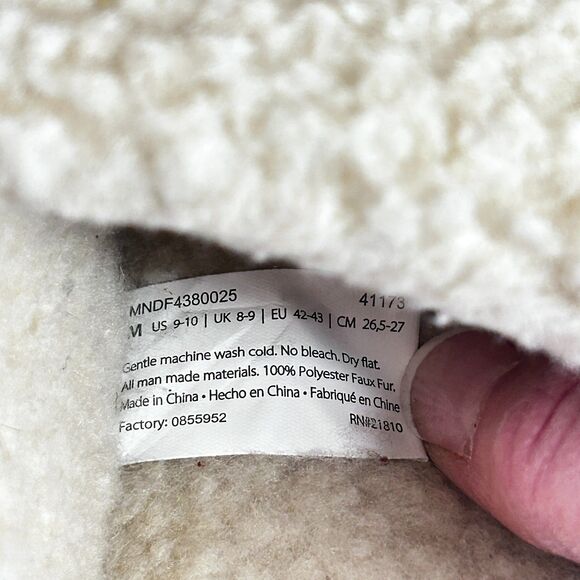 Dearfoams Slippers M Brown Faux Suede Sherpa Lining Shoes 9 9.5 10 - Picture 6 of 8